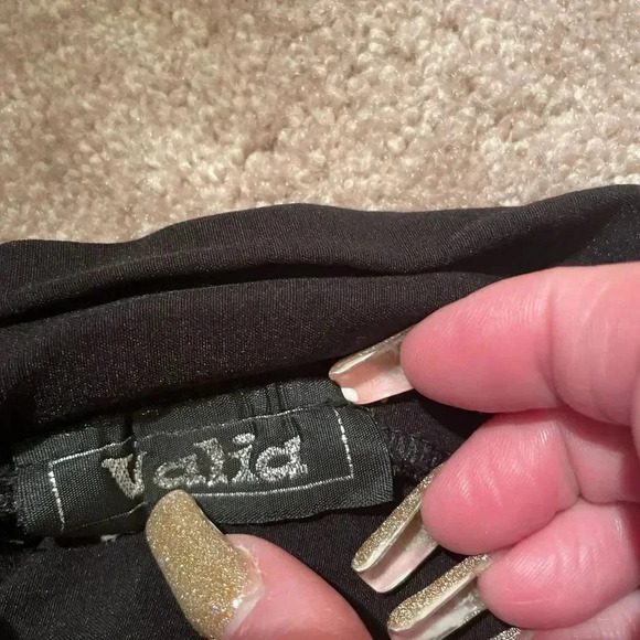 BLACK VALIA HIGH WAIST SHIRRED MINI SKIRT WITH FRONT FACING POCKETS 1x - Picture 12 of 15